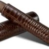 Brizard Croco Pattern Tobacco Leather Single Cigar Tube - Made In USA -Visol Products shop brizard co crocodile tobacco leather single cigar tube made in usa 48