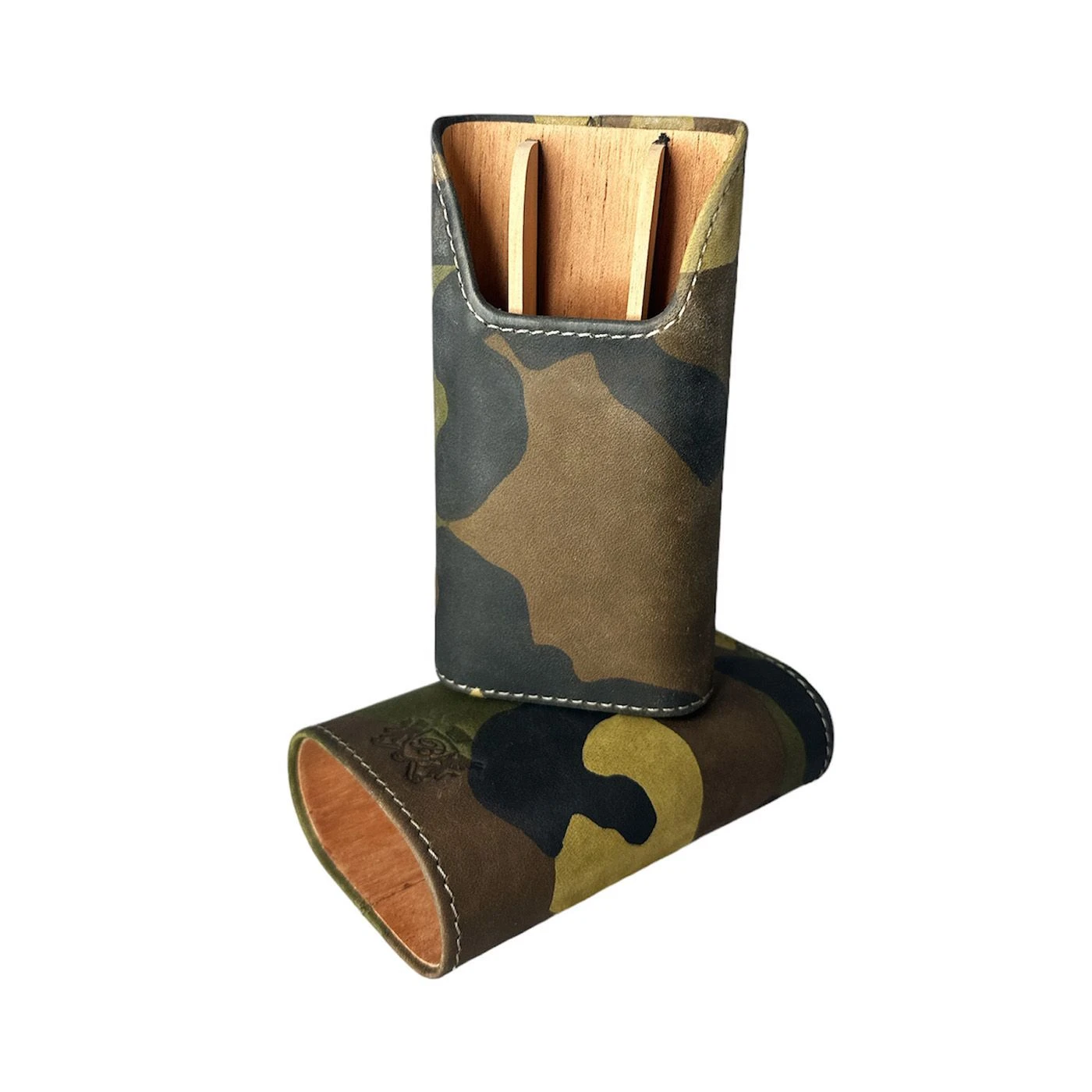 Brizard & Co Showband 3 Cigar Case - Camo Nubuck 5 Brizard & Co Showband 3 Cigar Case - Camo Nubuck - Image 3
