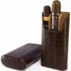 Brizard Showband Croco Pattern Tobacco Leather Cigar Case - Made In USA -Visol Products shop brizard co showband crocodile tobacco leather cigar case made in usa 42