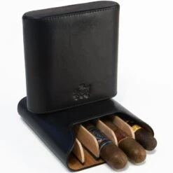 BrizardShowband Sunrise Black And Ebony 5 Cigar Case - Made In USA