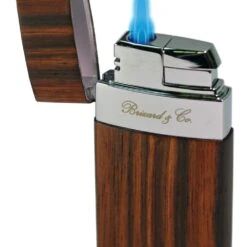 Brizard & Co Venezia Single Jet Flower Flame Lighter - Macassar Ebony -Visol Products shop brizard co venezia single jet flower flame lighter macassar ebony 89
