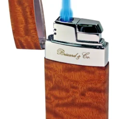 Brizard & Co Venezia Single Jet Flower Flame Lighter - Sapele Pommele -Visol Products shop brizard co venezia single jet flower flame lighter sapele pommele 89
