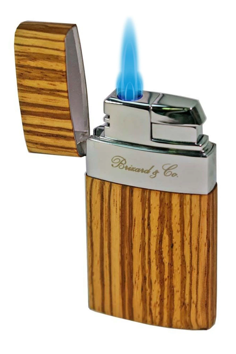 Brizard & Co Venezia Single Jet Flower Flame Lighter - Zebrawood 4 Brizard & Co Venezia Single Jet Flower Flame Lighter - Zebrawood - Image 2