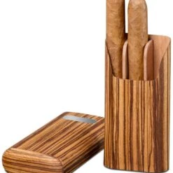 BrizardZebrawood Cigar Case With Free Engraving - Made In USA