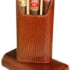 BrizardLizard Pattern Leather Havana 3 Finger Cigar Case