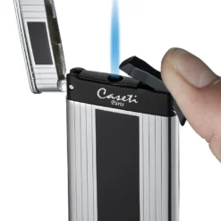 Caseti Flaco Black Panel Ultra-thin Torch Flame Cigar Lighter -Visol Products shop caseti flaco black panel ultra thin torch flame cigar lighter 135