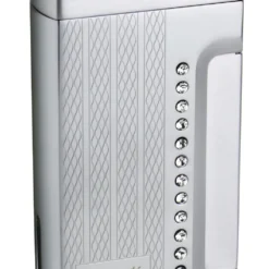 Caseti Marvolo Single Jet Flame Cigar Lighter - Engine Turn & Clear Crystal