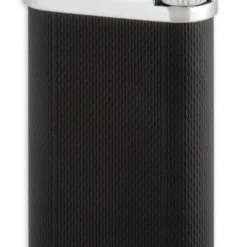 Corona Old Boy Black Matte And Chrome Engine Turned Pipe Lighter