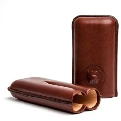 Dunhill Robusto Brown Bulldog Cigar Case - 2 Fingers -Visol Products shop dunhill robusto brown bulldog cigar case 2 fingers 69
