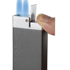 Porsche Design Baden Double Torch Flame Lighter - Grey -Visol Products shop porsche design baden double torch flame lighter grey 104