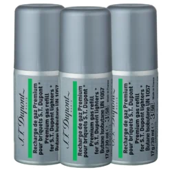 S.T. Dupont Green Butane Gas Refill - 3 Pack