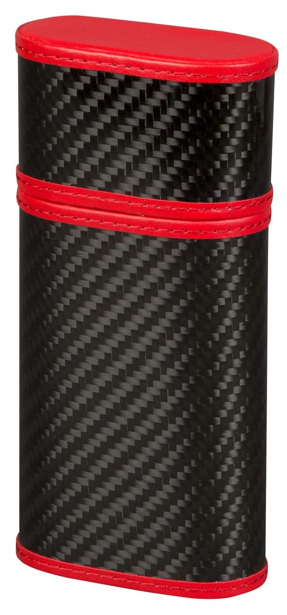Tonino Lamborghini Carbon Fiber And Red Leather 3 Cigar Case 4 Tonino Lamborghini Carbon Fiber And Red Leather 3 Cigar Case - Image 2