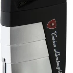 Tonino Lamborghini Duo Twin Jet Torch Flame Cigar Lighter - Black With Chrome