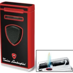 Tonino Lamborghini Pergusa Black And Red Torch Flame Lighter