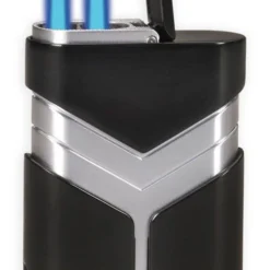 Vertigo Tron Double Torch Lighter - Black & Brushed Chrome -Visol Products shop vertigo tron double torch lighter black brushed chrome 60