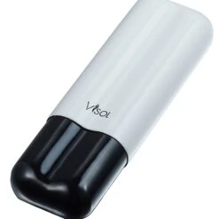 Visol Agent White & Black Carbon Fiber Cigar Case - 2 Finger