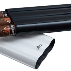 Visol Agent White & Black Carbon Fiber Cigar Case - 3 Finger