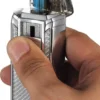 Visol Alec III Triple Jet Flame White Carbon Fiber Chrome Lighter -Visol Products shop visol alec iii triple jet flame white carbon fiber chrome lighter 48
