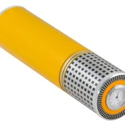 Visol Bayard Aluminum Yellow Travel Cigar Case - Holds 3 Cigars
