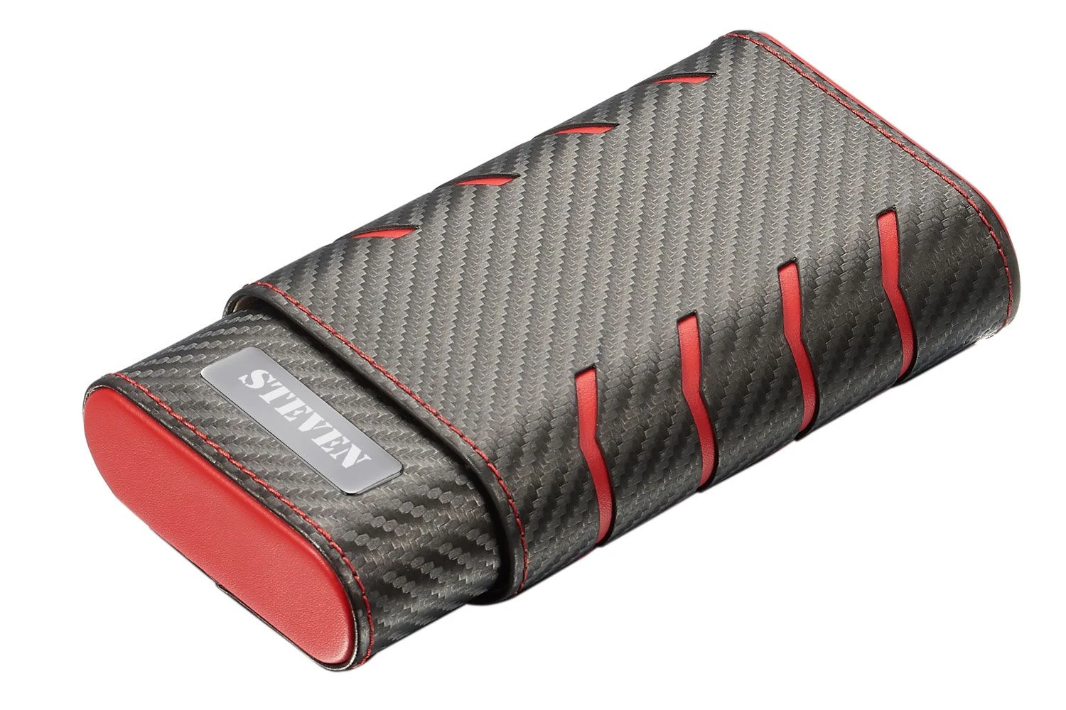 Visol Black Carbon Fiber Patterned Cigar Case - Holds 3 Cigars 4 Visol Black Carbon Fiber Patterned Cigar Case - Holds 3 Cigars - Image 2