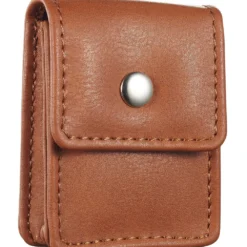 Brown Leather Belted Square Lighter Pouch