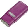 Visol Burgos Purple Leather Cigar Case - Holds 3 Cigars