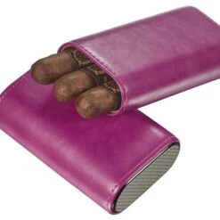 Visol Burgos Purple Leather Cigar Case - Holds 3 Cigars 7 Visol Burgos Purple Leather Cigar Case - Holds 3 Cigars -Visol Products shop visol burgos purple leather cigar case holds 3 cigars 71