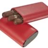 Visol Burgos Red Leather Cigar Case - Holds 3 Cigars -Visol Products shop visol burgos red leather cigar case holds 3 cigars 71