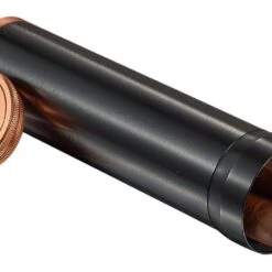 Visol Carlos Jr Travel Cigar Case - Black And Copper - Holds 3 Cigars -Visol Products shop visol carlos jr 3 cigar travel humidor black with copper trim 101