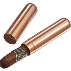 Visol Delta Rose Gold Finish Stainless Steel Cigar Tube
