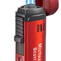 Visol Denali Triple Torch Cigar Lighter - Red -Visol Products shop visol denali triple torch cigar lighter red 87