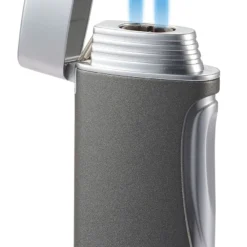 Visol DuoMatt Gray Double Flame Cigar Lighter