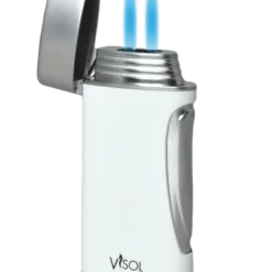 Visol DuoMatt White Double Flame Cigar Lighter -Visol Products shop visol duomatt purple double flame cigar lighter 71
