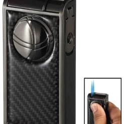 Visol Infinity Double Torch Carbon Fiber Gunmetal Cigar Lighter -Visol Products shop visol infinity double torch carbon fiber gunmetal cigar lighter 49