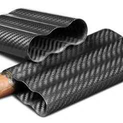 Visol Night Carbon Fiber Cigar Case - 3 60 Ring Gauge Cigars -Visol Products shop visol night carbon fiber cigar case 3 60 ring gauge cigars 56
