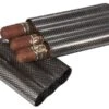 Visol Night II Silver Carbon Fiber Large Ring Gauge Cigar Case - 3 Finger -Visol Products shop visol night ii silver carbon fiber large ring gauge cigar case 3 finger 54