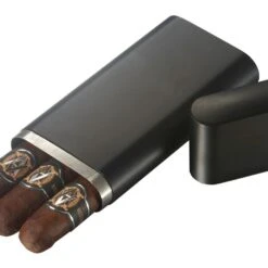 Visol Prato Black Matte 3 Finger Cigar Case