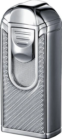 Visol Alec III Triple Jet Flame White Carbon Fiber Chrome Lighter 4 Visol Alec III Triple Jet Flame White Carbon Fiber Chrome Lighter - Image 2