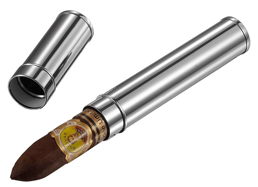 Visol Gareth Silver Finish Cigar Tube 4 Visol Gareth Silver Finish Cigar Tube - Image 2