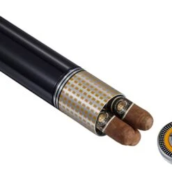 Visol Hamish Travel Cigar Case - Black - Holds 3 Cigars