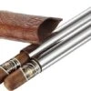 Visol Holster Stainless Steel And Brown Leather Dual Cigar Tube
