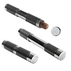Visol Kinetic Carbon Fiber & Stainless Steel Adjustable Cigar Case -Visol Products shop visol quot kinetic quot carbon fiber stainless steel adjustable cigar case 40