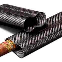 Visol Night Real Carbon Fiber Cigar Case - Holds 2 Cigars