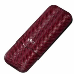 Visol Red Kevlar Lightweight Cigar Case - Holds 2 Cigars Of Up To 58 Ring Gauge