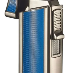 Visol Ridge Blue Single Flame Torch Lighter With Cigar Rest -Visol Products shop visol ridge blue single flame torch lighter with cigar rest 123