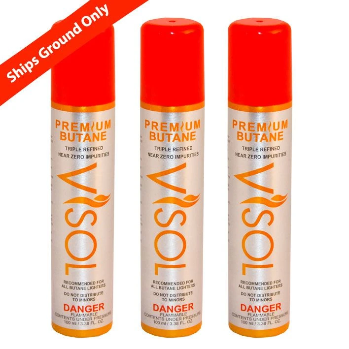 Visol Triple Refined 3 Can Butane Pack (Ships Ground) 3 Visol Triple Refined 3 Can Butane Pack (Ships Ground)