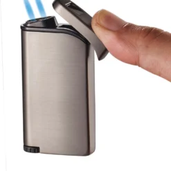 Visol Vista Dual Torch Flame Cigar Lighter - Gunmetal