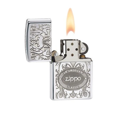 Zippo American Classic Crown Stamp High Polish Chrome Lighter 4 Zippo American Classic Crown Stamp High Polish Chrome Lighter - Image 2