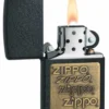 Discontinued - Zippo Brass Emblem Black Crackle Lighter -Visol Products shop zippo brass emblem black crackle lighter 42