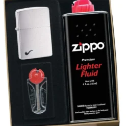 Zippo Brushed Chrome Pipe Lighter Gift Kit - Ships By Ground Only